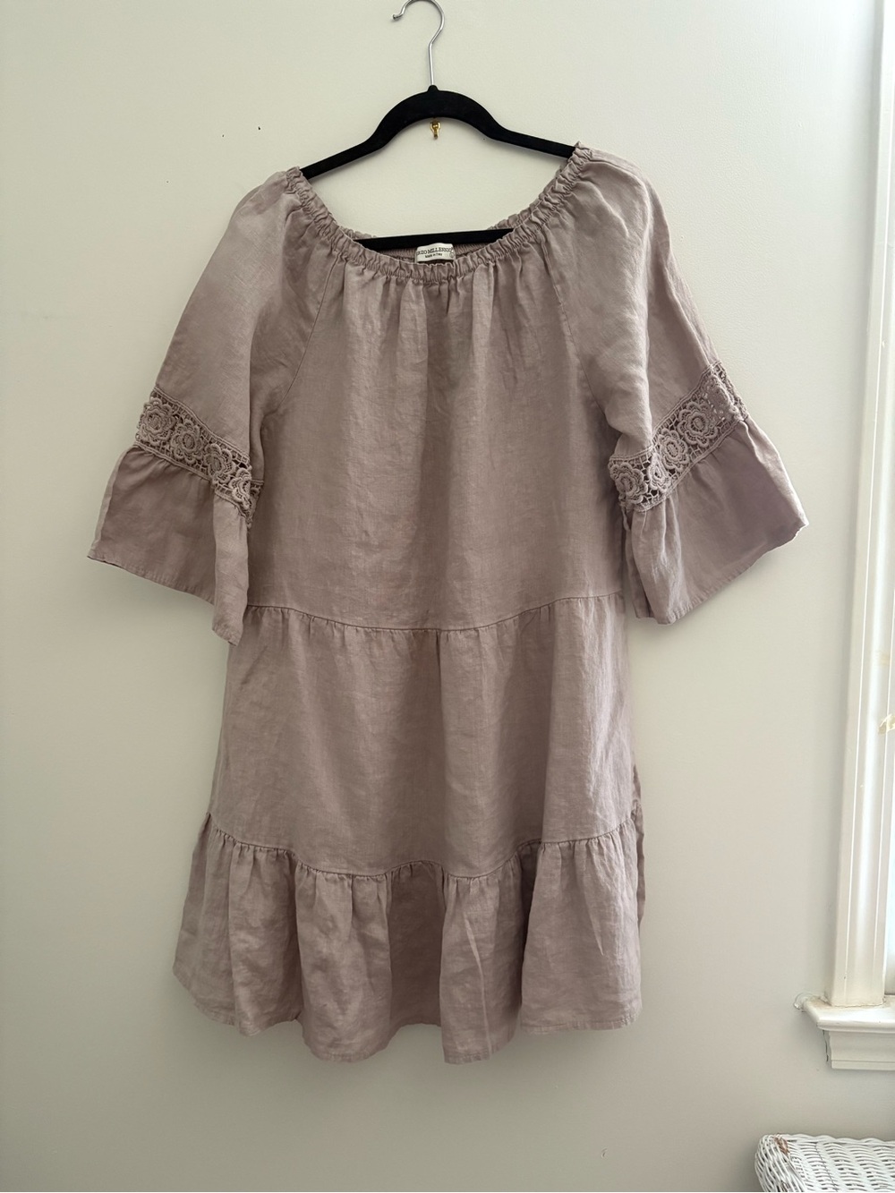 Off-Shoulder Tiered Mini Dress